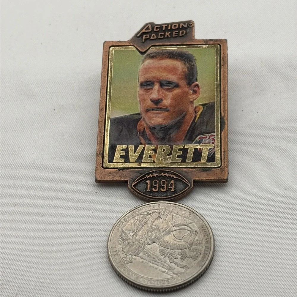 Action Packed Jim Everett New Orleans Saints NFL Football Player Lapel Hat Pin